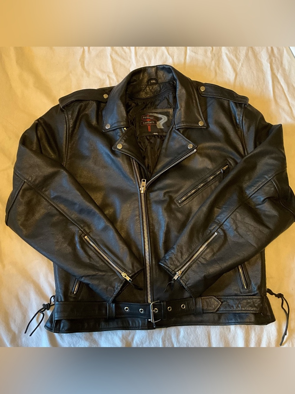 3rd Street Leather Vintage Brando Style Motorcycle Jacket